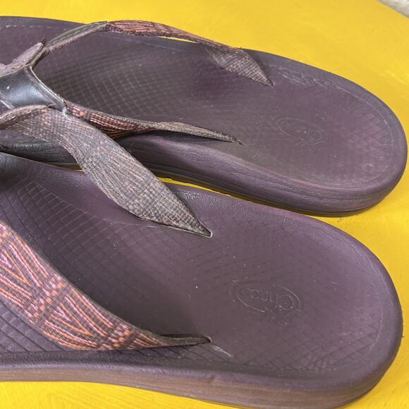 Chaco Open Toe Thong Sandals Size 8 Purple Outdoor Beach Flat Flip Flop Slides - Picture 2 of 9